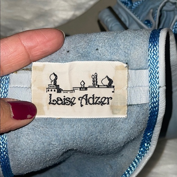 Laise Adzer Vintage Blue Leather Statement Belt - Picture 9 of 10